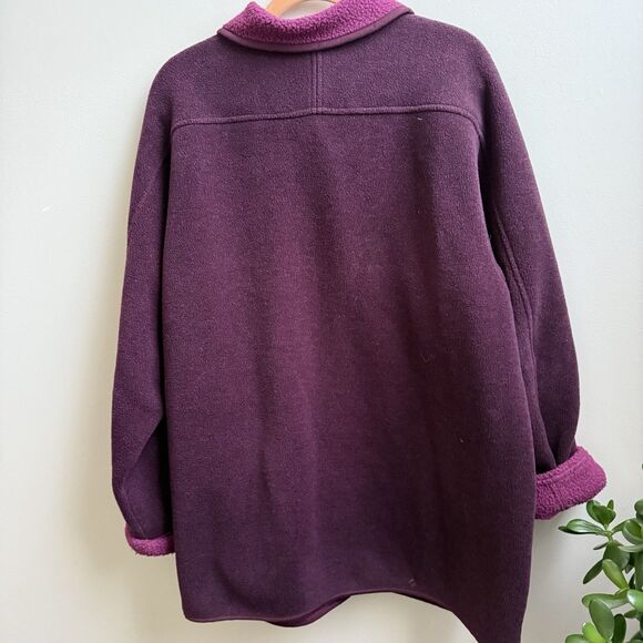 L.L. BEAN Women’s  Jacket Coat Fleece Barn Button Front Made In USA Size XL - Picture 2 of 5